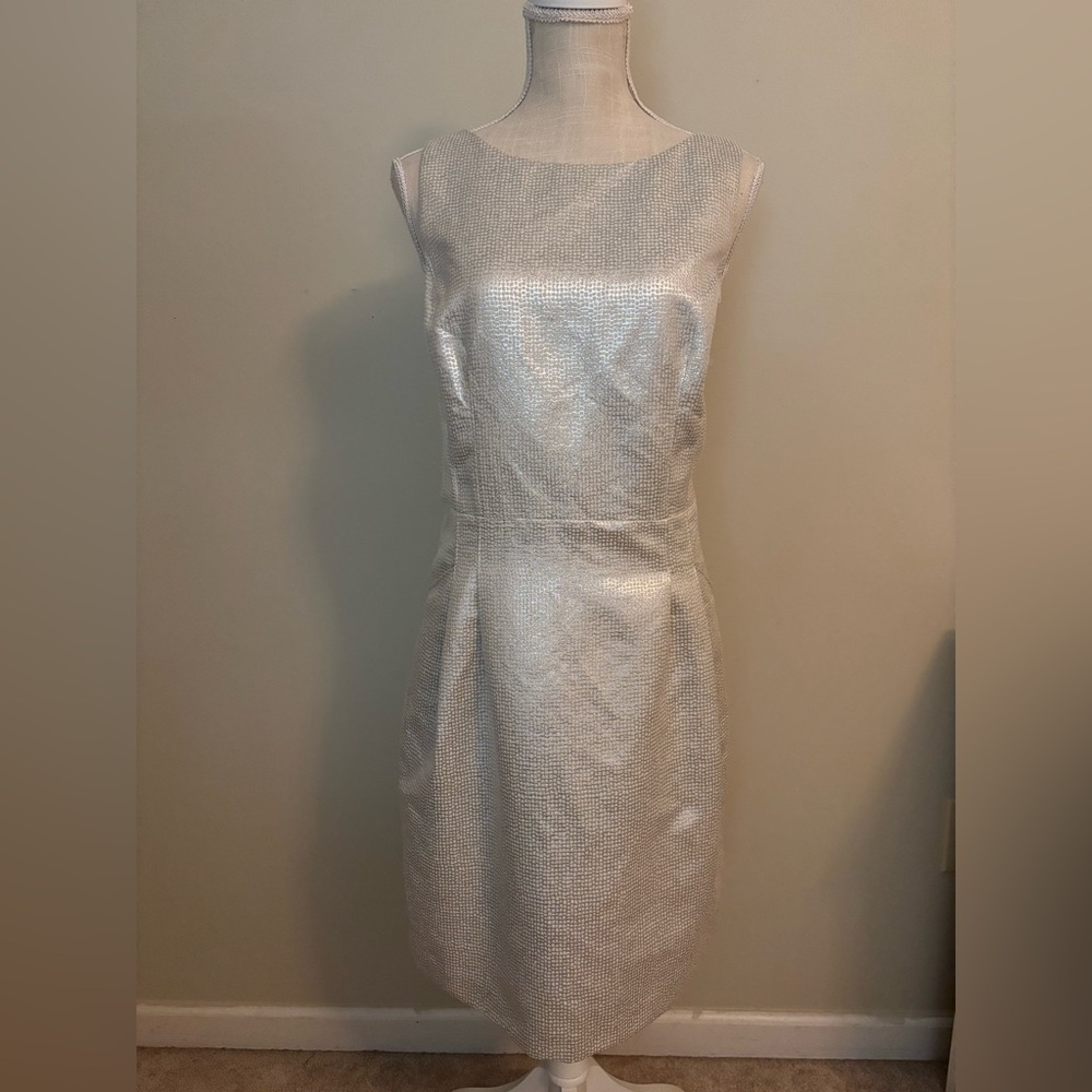 Ralph Lauren Elegant Silver Metallic Dress - size 12